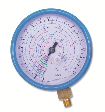 Manometer -1-15 Mpa KL1 80mm Pulsfri 1/8 NPT R22/134A/404A/407C  07121