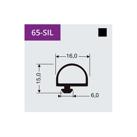 Silikonprofil tätningslist 65-SIL (Thermod)
